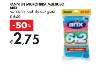 Bennet Panno in microfibra arix multiuso cm 30x30 conf da 6+2 gratis offerta