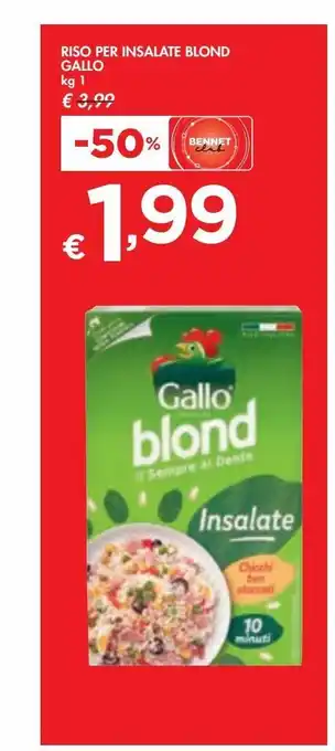 Bennet Riso per insalate blond gallo 1 kg offerta