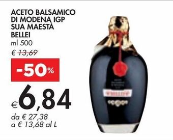 Bennet Aceto balsamico di modena igp sua maestà bellei ml 500 offerta