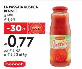 Bennet La passata rustica bennet g 680 offerta