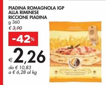 Bennet Piadina romagnola igp alla riminese riccione piadina g 360 offerta