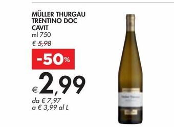 Muller thurgau trentino doc cavit ml 750