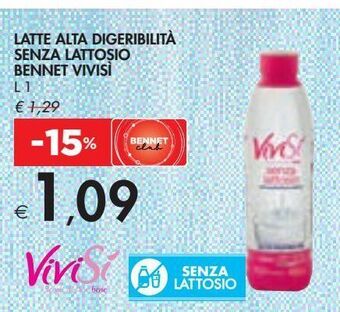 Bennet Latte alta digeribilità senza lattosio bennet vivisì l 1 offerta