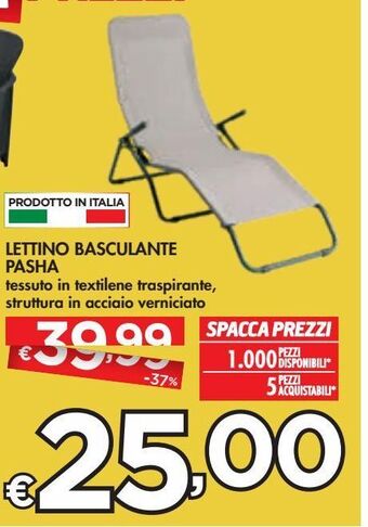 Bennet Lettino basculante pasha offerta
