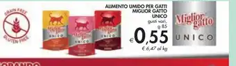 Alimento umido per gatti miglior gatto unico gusti vari g 85