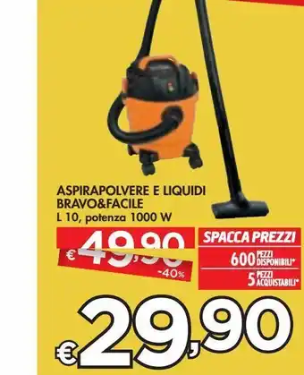 Bennet Aspirapolvere e liquidi bravo e facile l 10 potenza 1000w offerta