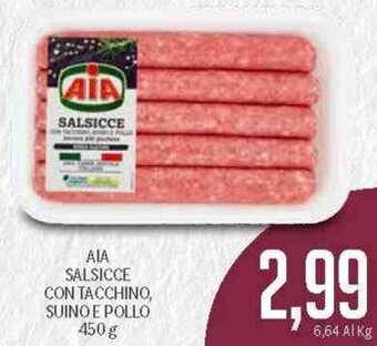Supermercati Piccolo Aia Salsicce con Tacchino, Suino e Pollo 450 g offerta
