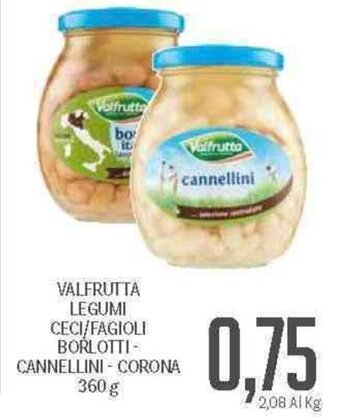 Supermercati Piccolo Valfrutta Legumi Ceci/Fagioli Borlotti-Cannellini-Corona 360 g offerta