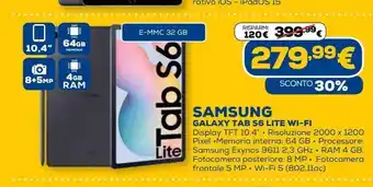 Euronics Tablet samsung galaxy tab s6 lite wi-fi offerta