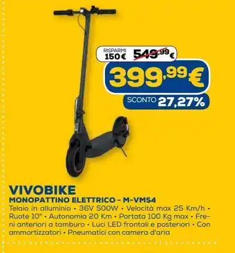 Euronics Vivobike monopattino elettrico - m-vms4 offerta