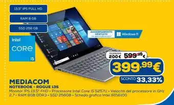 Euronics Notebook mediacom rogue 135 offerta