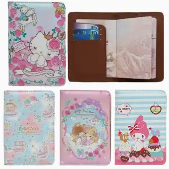 Aliexpress Porta passaporto sanrio da donna hello kitty cartone animato in pelle pu borsa da viaggio multifunzionale porta documenti di offerta