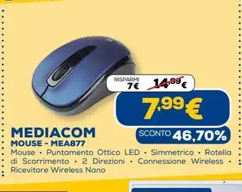 Euronics Mouse mediacom - mea877 offerta