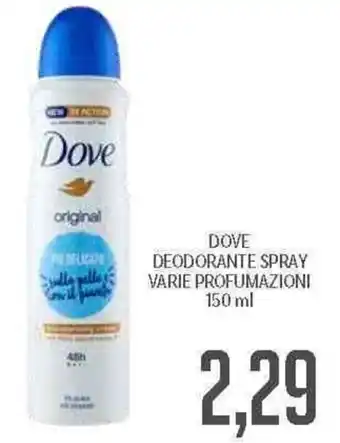 Supermercati Piccolo Dove Deodorante Spray vari profumazioni 150 ml offerta