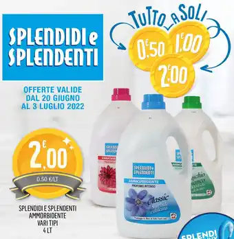 Splendidi e Splendenti Splendidi e Splendenti Ammorbidente vari tipi 4 lt offerta