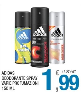 Splendidi e Splendenti Adidas Deodorante Spray varie profumazioni 150 ml offerta