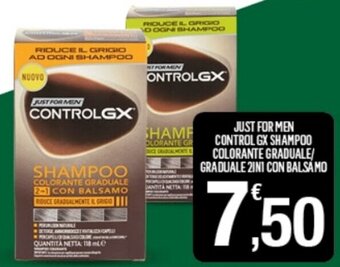 Splendidi e Splendenti Just For Men Control GX Shampoo Colorante Graduale/Graduale 2in1 con Balsamo offerta