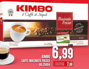 Iper Pellicano Kimbo Caffè Macinato Fresco 250 x4 gr. offerta