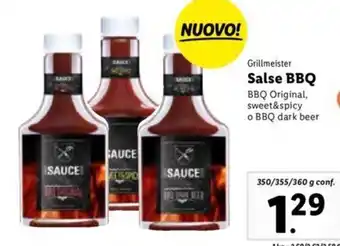 Lidl Grillmeister Salse BBQ 350/355/360 g offerta