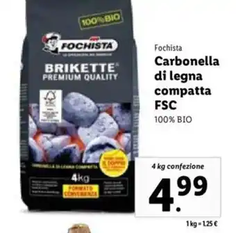 Fochista Carbonella di legna compatta FSC 4 kg