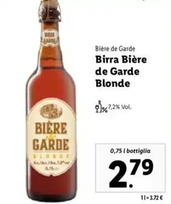 Lidl Bière de Garde Birra Bière de Garde Blonde 0,75 l offerta