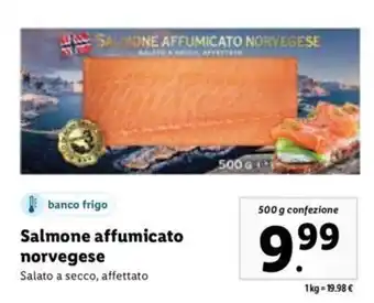 Lidl Salmone affumicato norvegese Salato a secco, affettato 500 g offerta