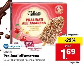 Lidl Gelatelli Pralinati all'amarena 360 g offerta