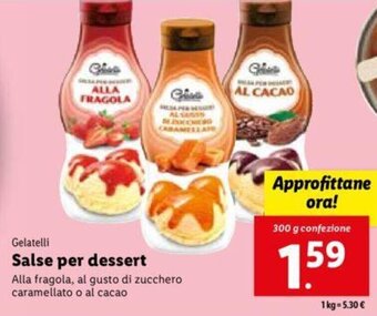 Lidl Gelatelli Salse per dessert 300 g offerta