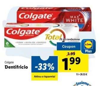 Lidl Colgate Dentifricio 75 ml offerta