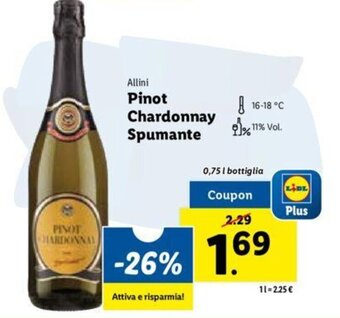 Lidl Allini Pinot Chardonnay Spumante 0,75 l offerta