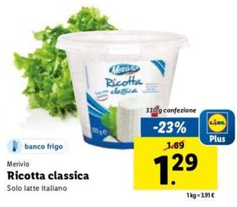 Lidl Merivio Ricotta classica 330 g offerta