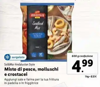 Lidl Sol&Mar Andalusian Style Misto di pesce, molluschi e crostacei 600 g offerta