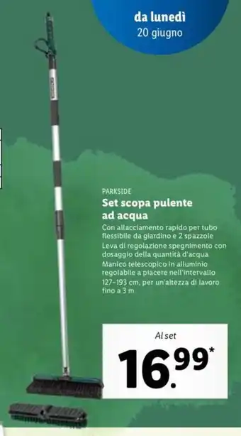 Lidl Parkside Set scopa pulente ad acqua offerta