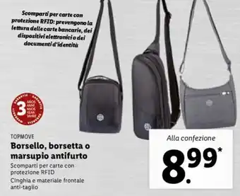 Lidl Topmove Borsello, borsetta o marsupio antifurto offerta