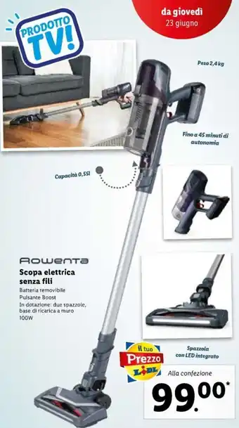 Rowenta Scopa elettrica senza fili 100W