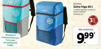Lidl Rocktrail Zaino frigo 20 L 47x25x17 cm offerta
