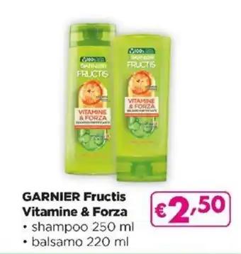 Acqua & Sapone Garnier Fructis Vitamine & Forza shampoo 250 ml/balsamo 220 ml offerta