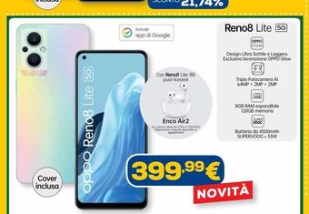 Euronics Oppo reno8 lite 5g offerta