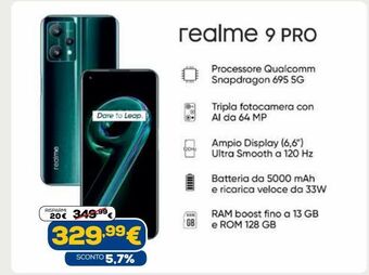 Euronics Realme 9 pro offerta