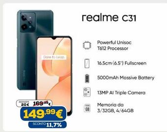 Euronics Realme c31 offerta