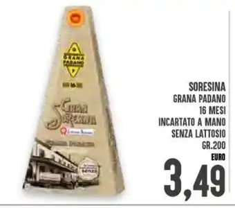 Soresina Grana Padano 16 Mesi Incartato A Mano Senza Lattosio Gr. 200