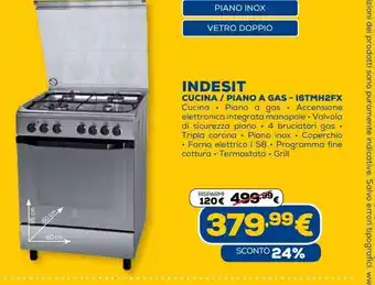 Euronics Indesit cucina / piano a gas - i6tmh2fx offerta