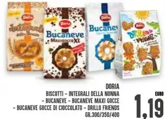 Doria Biscotti-Integrali Della Nonna Bucaneve - Bucaneve Maxi Gocce Bucaneve Gocce Di Cioccolato - Drillo Friends Gr. 300/350