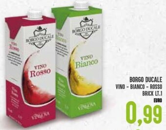 Iper Pellicano Borgo Ducale Vino,Bianco,Rosso Brick Lt.1 offerta