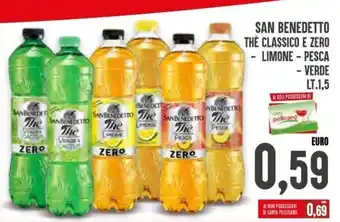 San Benedetto Thè Classico E Zero,Limone,Pesca,Verde Lt.1,5