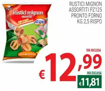 Rispo Rustici mignon assortiti 125 pz pronto forno 2,5 kg