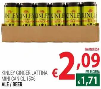 Kinley Ginger lattina mini can 15 cl x 6 ale/beer