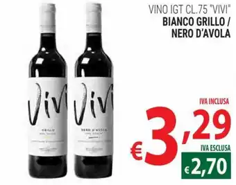 Ag Cash Carry "Vivi" Vino IGT 75 cl. bianco grillo / nero d'avola offerta