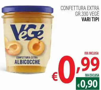 Végé Confettura extra 330 gr vari tipi