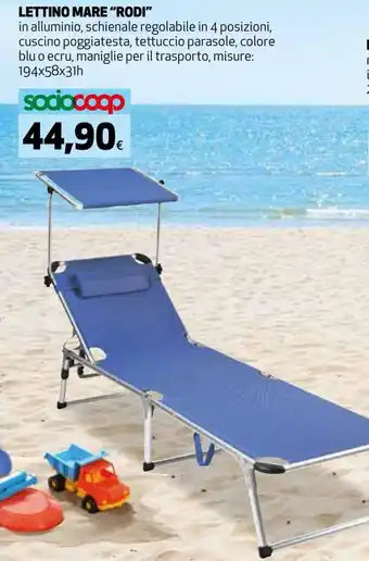 Coop Lettino Mare "Rodi" 194x58x31h offerta